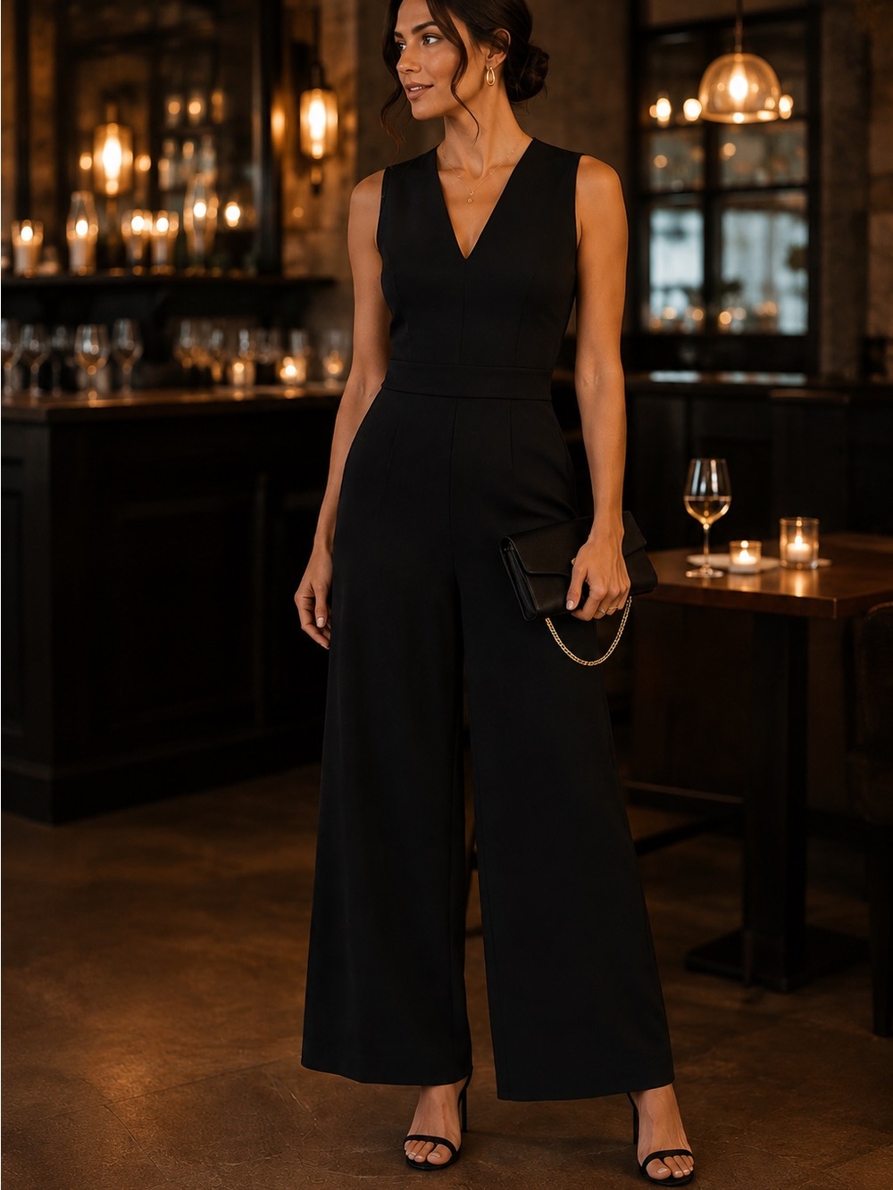 NWT SPANX The Perfect Jumpsuit Black Petite 20383Q - Picture 3 of 12